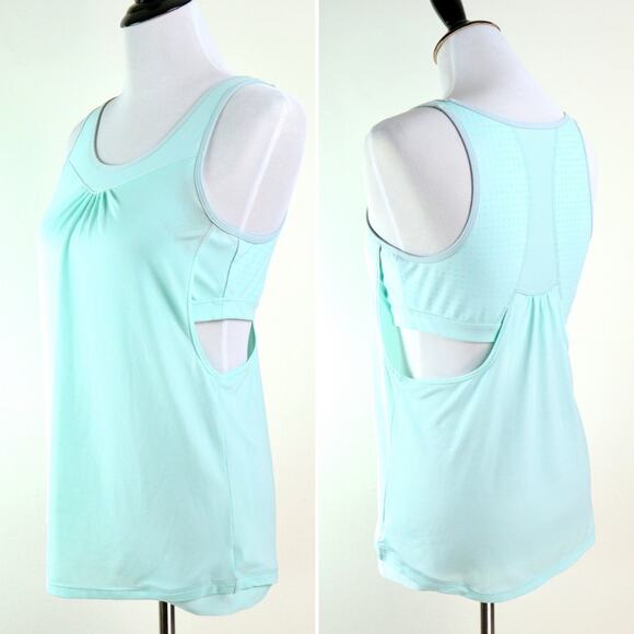 Athleta Size M Gel Mesh Supercharge Workout Tank Bra Top Mint Green - Picture 1 of 11